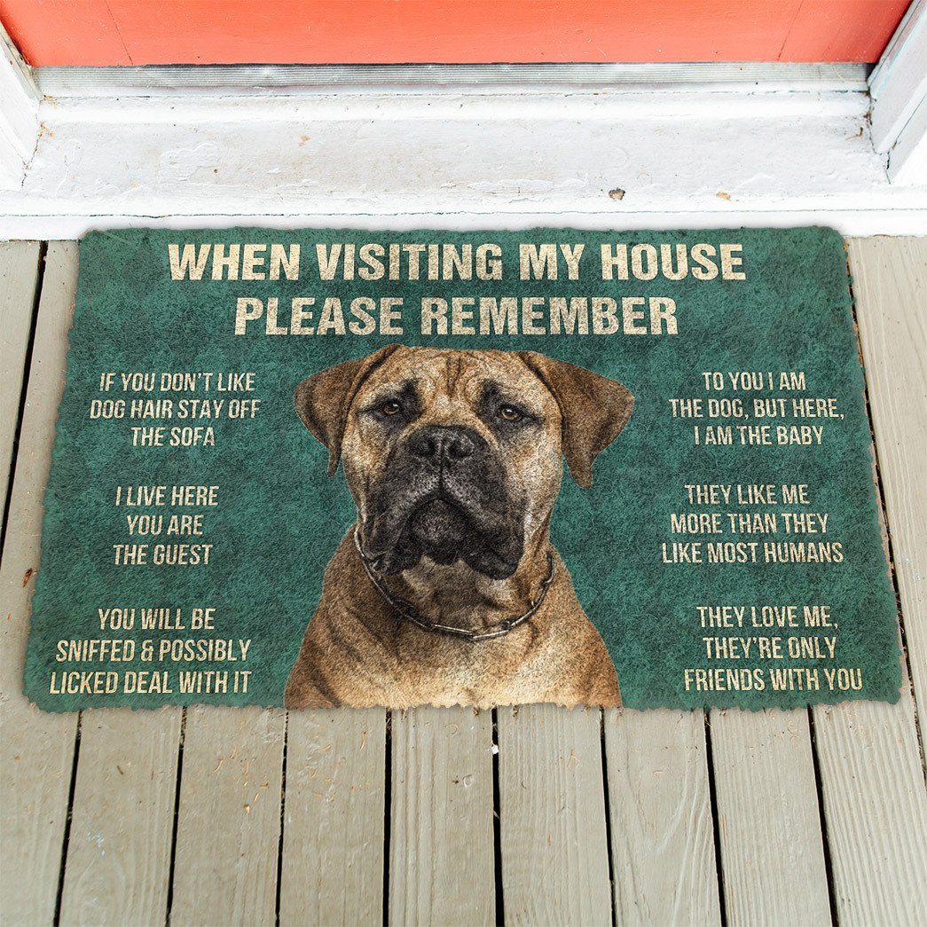 Noodever  3D Please Remember Bullmastiff Dog's House Rules Doormat