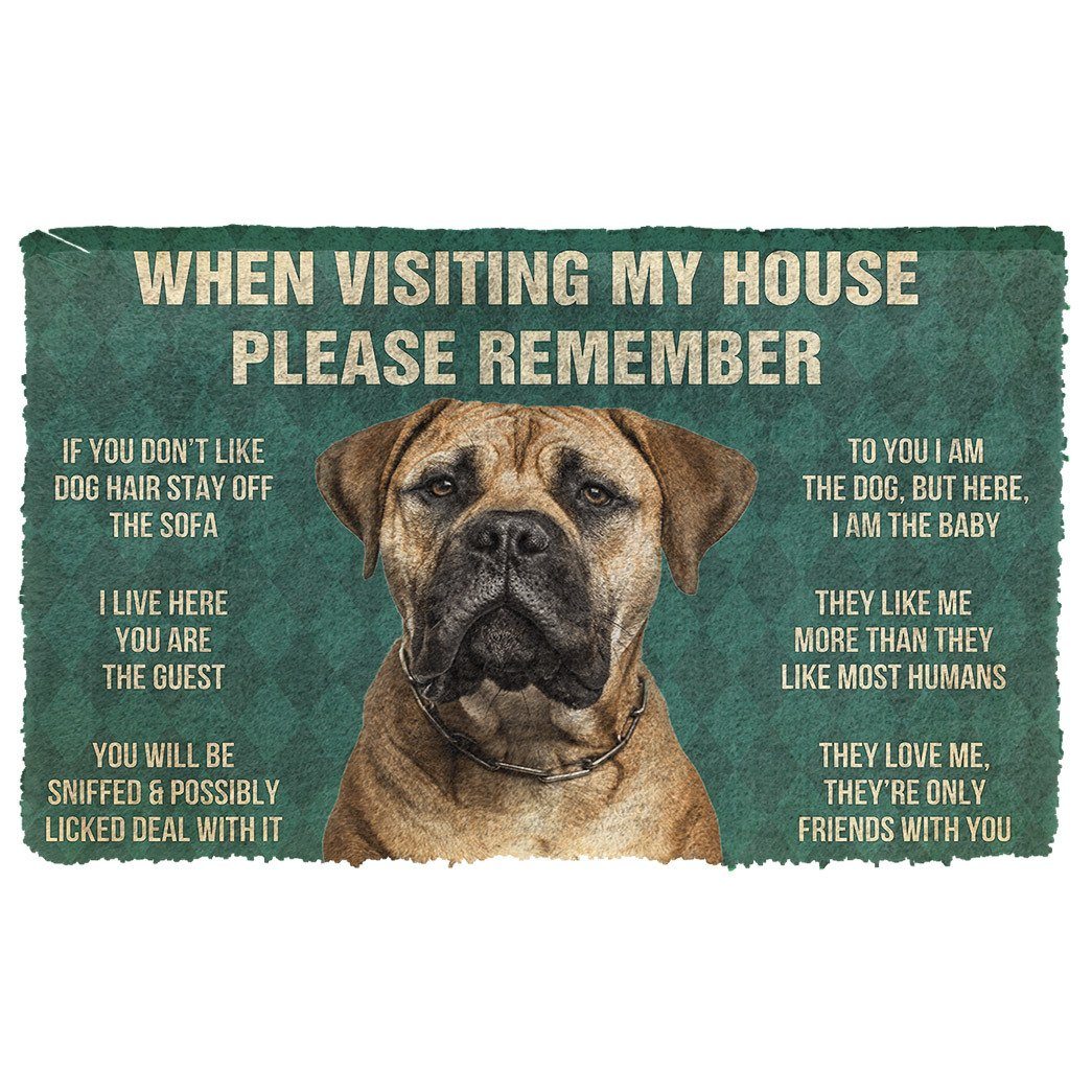 Noodever 3D Please Remember Bullmastiff Dog's House Rules Doormat