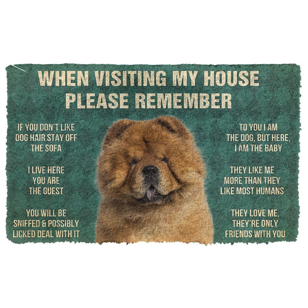 Noodever 3D Please Remember ChowChow Dog's House Rules Doormat