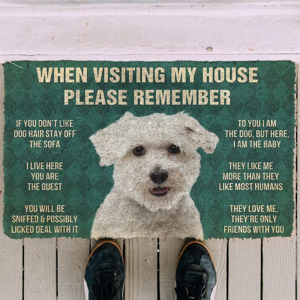 Noodever 3D Please Remember Coton de Tulear Dogs House Rules Doormat