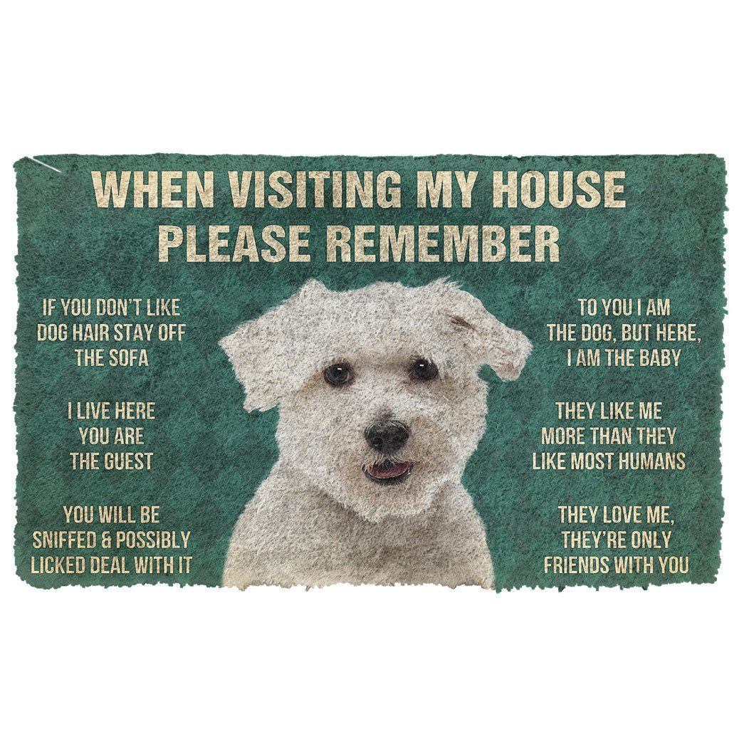 Noodever 3D Please Remember Coton de Tulear Dogs House Rules Doormat