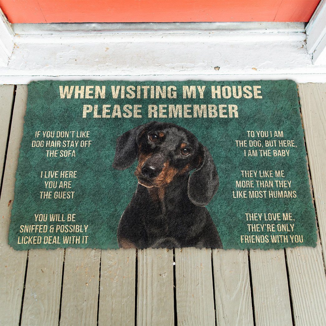 Noodever  3D Please Remember Dachshunds Dog's House Rules Doormat