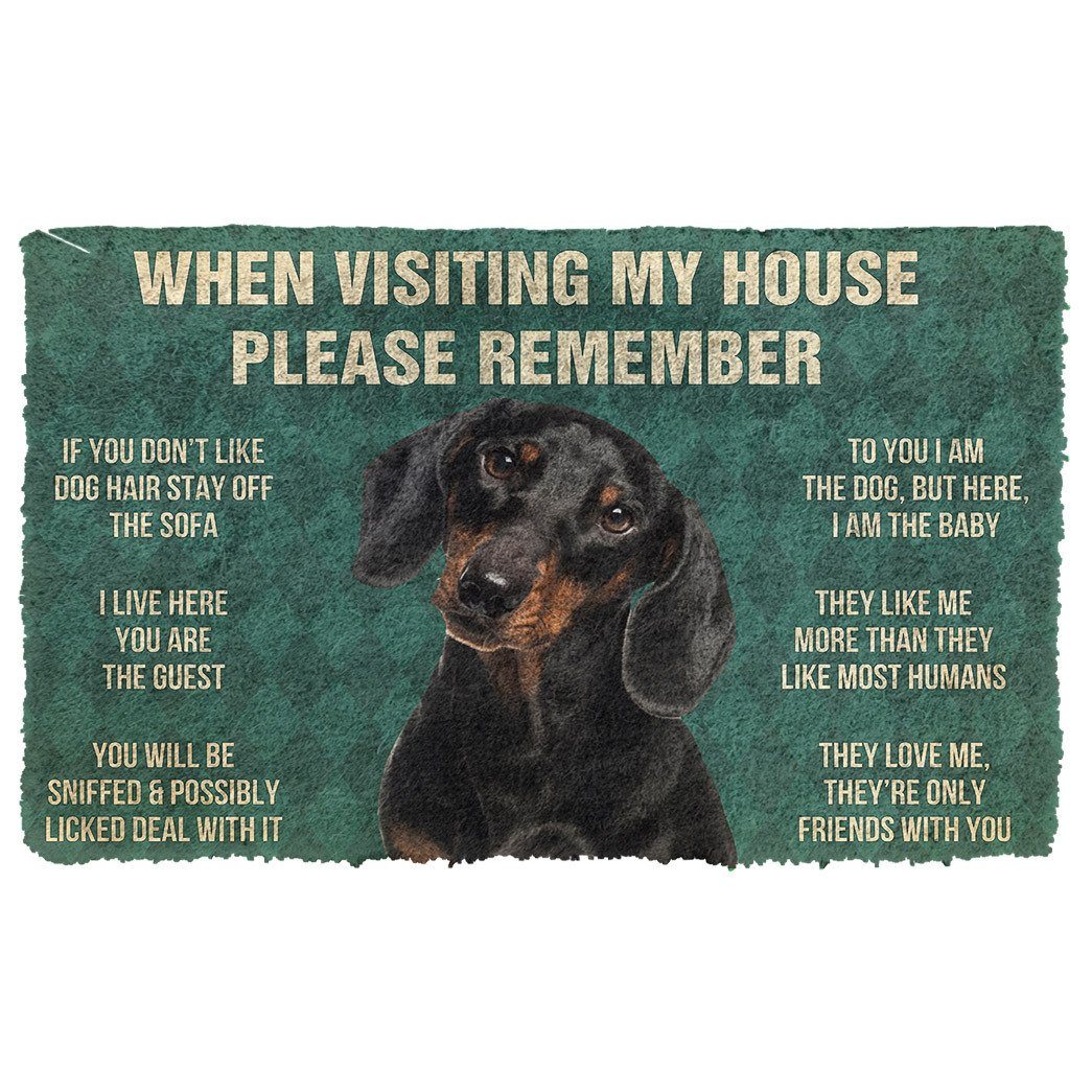 Noodever  3D Please Remember Dachshunds Dog's House Rules Doormat