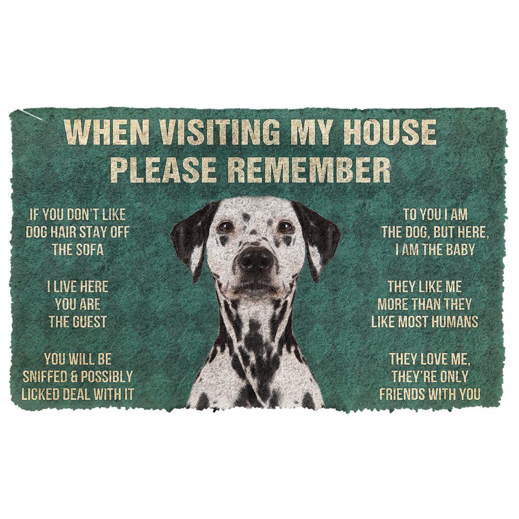 Noodever  3D Please Remember Dalmatian Dogs House Rules Doormat