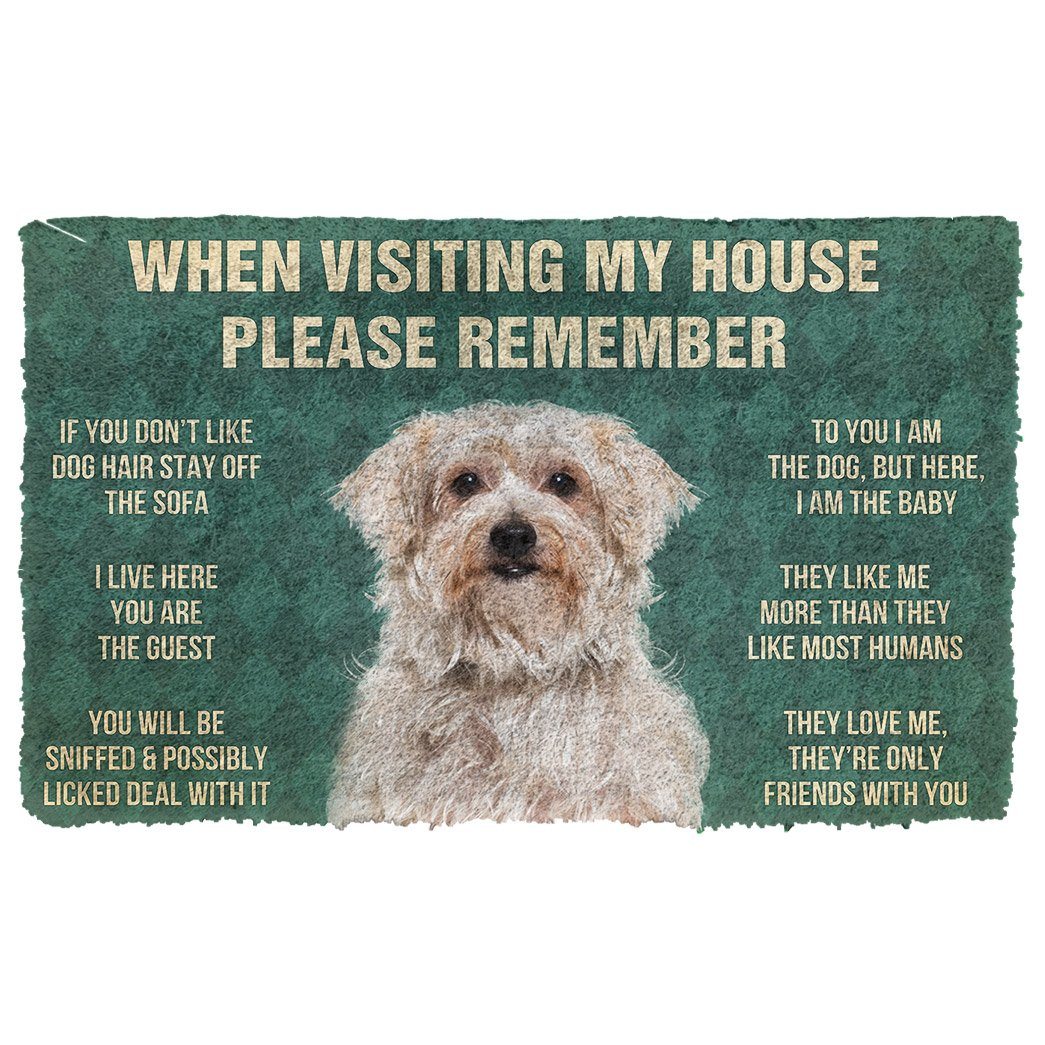 Noodever  3D Please Remember Dandie Dinmont Terrier Dogs House Rules Doormat