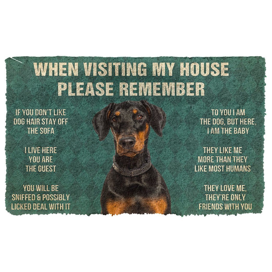 Noodever  3D Please Remember Doberman Dog's House Rules Doormat
