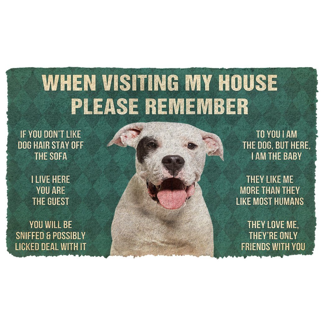 Noodever  3D Please Remember Dogo Argentino Dog's House Rules Doormat