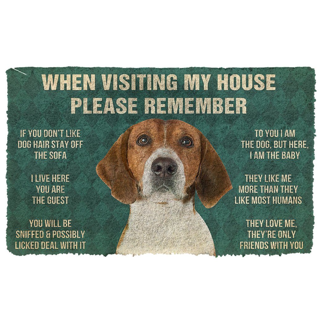 Noodever  3D Please Remember English Foxhound Dogs House Rules Doormat
