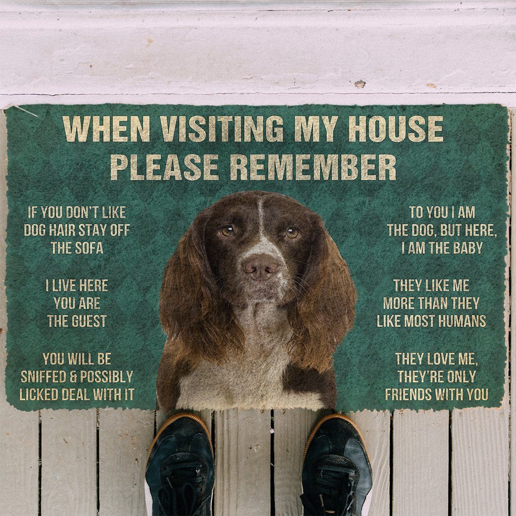 Noodever  3D Please Remember English Springer Spaniel Dogs House Rules Doormat