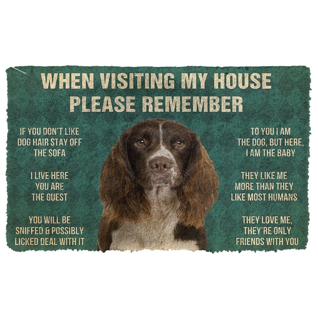 Noodever  3D Please Remember English Springer Spaniel Dogs House Rules Doormat