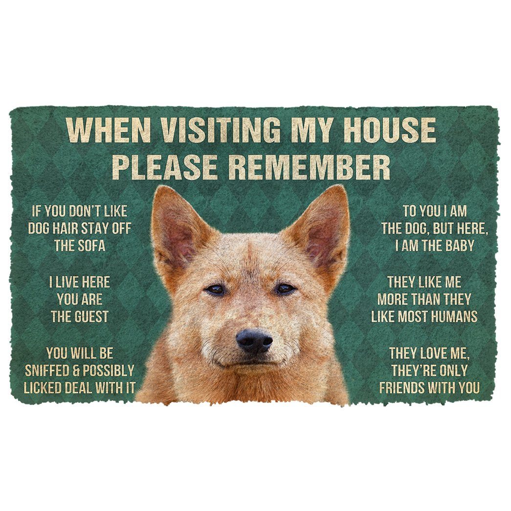 Noodever  3D Please Remember Finnish Spitz Dogs House Rules Doormat