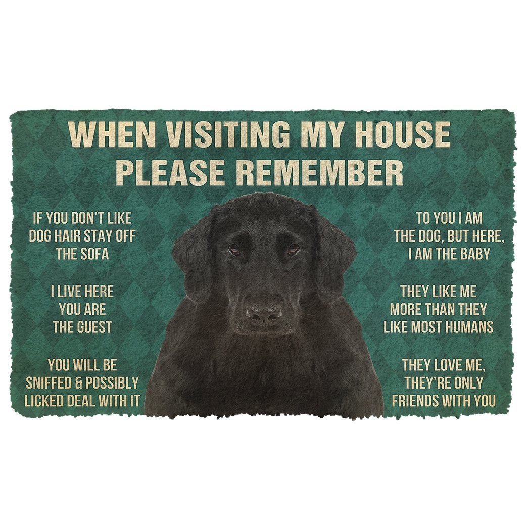 Noodever 3D Please Remember Flat Coated Retriever Dogs House Rules Doormat