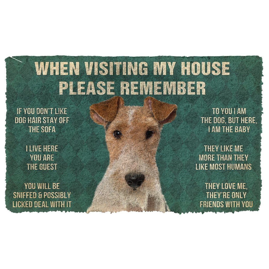 Noodever  3D Please Remember Fox Terrier Dogs House Rules Doormat