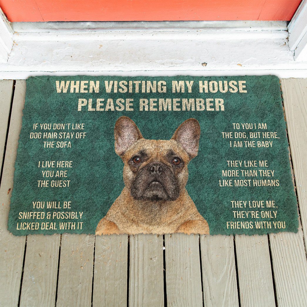 Noodever  3D Please Remember French Bulldog Dog's House Rules Doormat