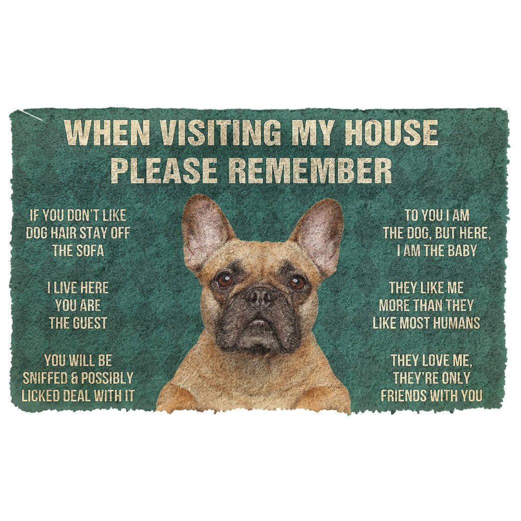 Noodever  3D Please Remember French Bulldog Dog's House Rules Doormat