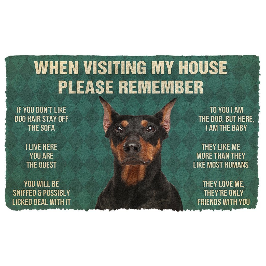 Noodever  3D Please Remember German Pinscher Dogs House Rules Doormat