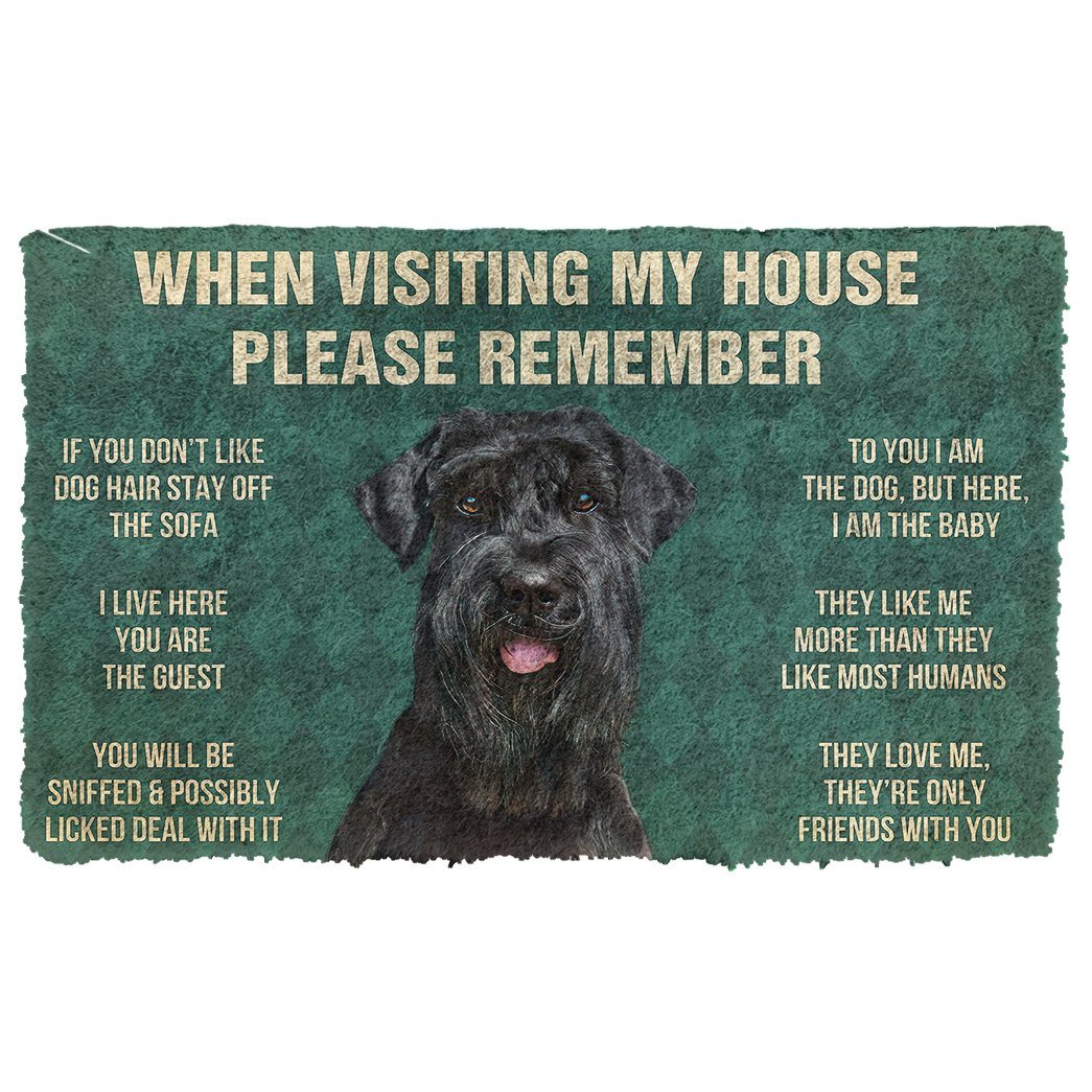 Noodever 3D Please Remember Giant Schnauzer House Rules Doormat