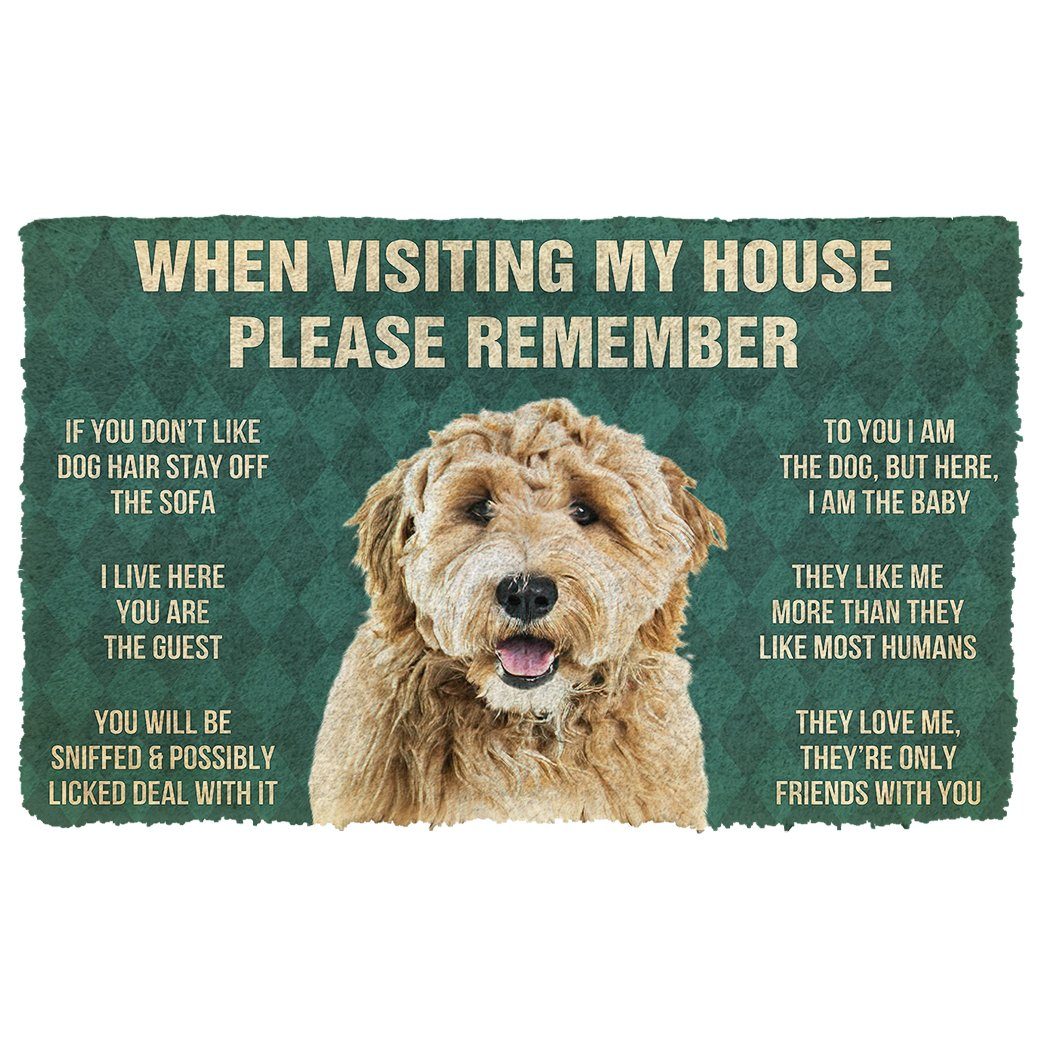 Noodever  3D Please Remember Goldendoodle Dogs House Rules Doormat