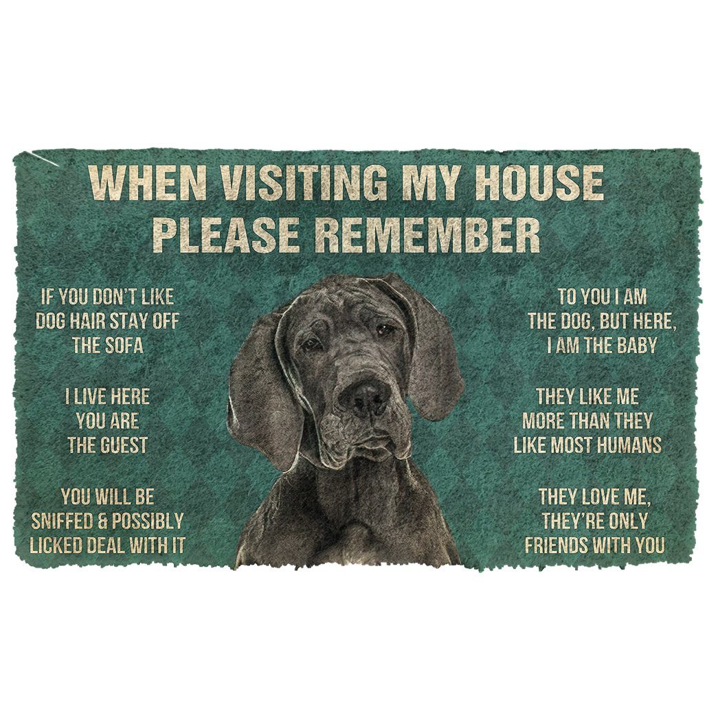 Noodever 3D Please Remember Great Dane House Rules Doormat