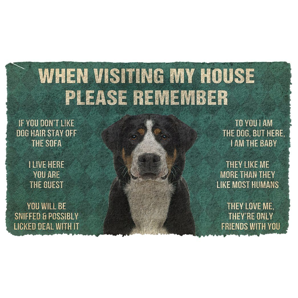 Noodever 3D Please Remember Greater Swiss Mountain Dogs House Rules Doormat