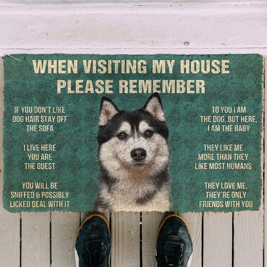 Noodever  3D Please Remember Husky Dog's House Rules Doormat