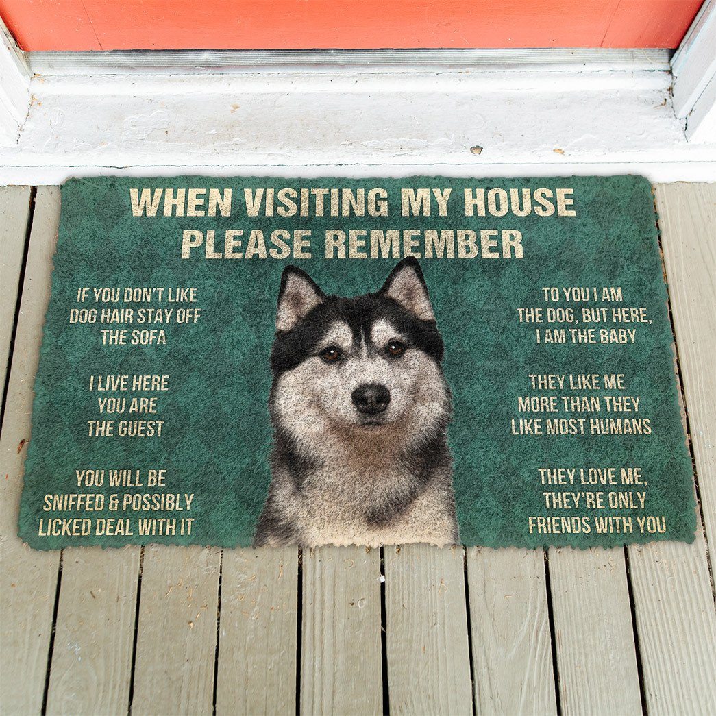 Noodever  3D Please Remember Husky Dog's House Rules Doormat