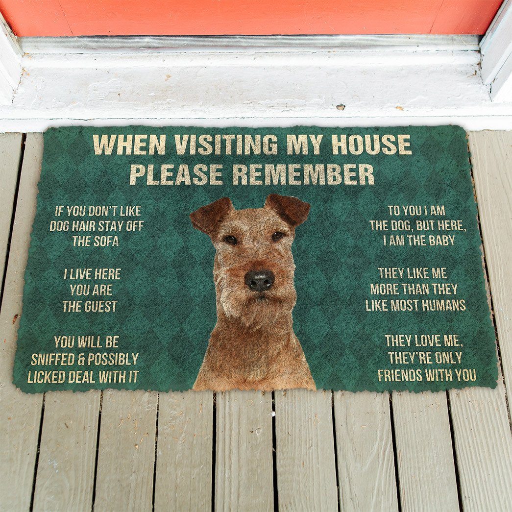Noodever 3D Please Remember Irish Terrier Dogs House Rules Doormat