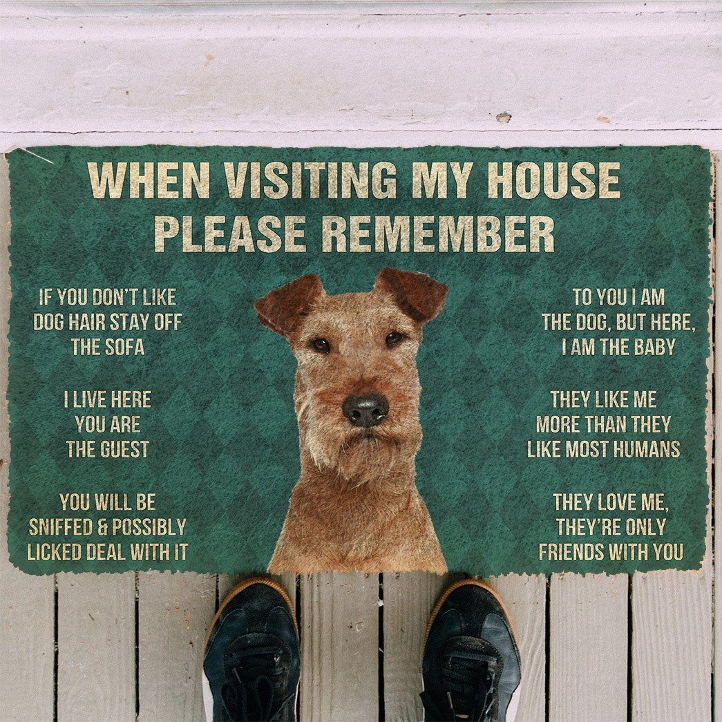 Noodever 3D Please Remember Irish Terrier Dogs House Rules Doormat