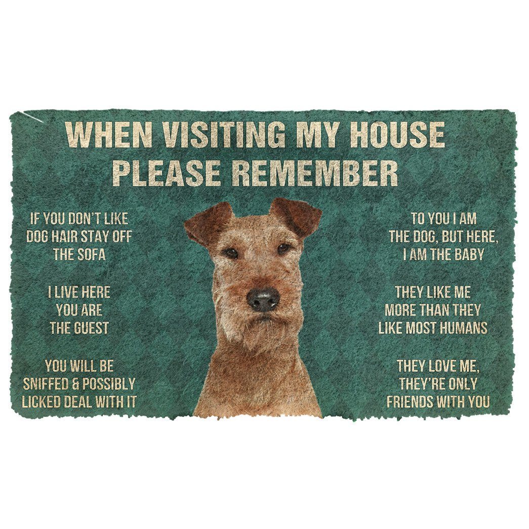 Noodever 3D Please Remember Irish Terrier Dogs House Rules Doormat