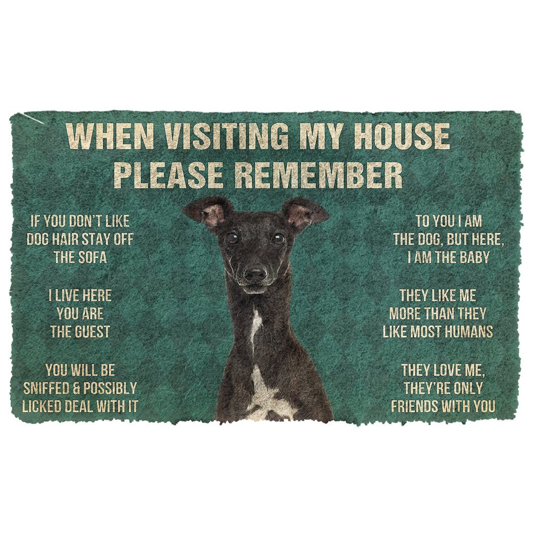 Noodever 3D Please Remember Italian Greyhound House Rules Doormat