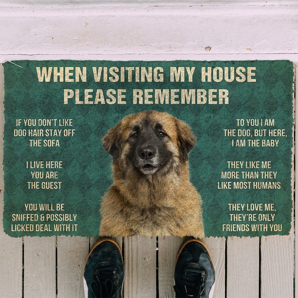 Noodever 3D Please Remember Leonberger Dogs House Rules Doormat