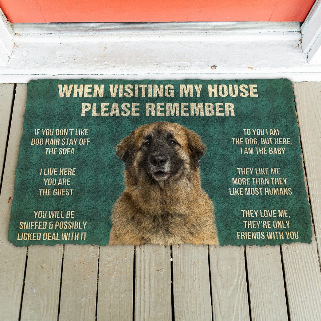 Noodever 3D Please Remember Leonberger Dogs House Rules Doormat