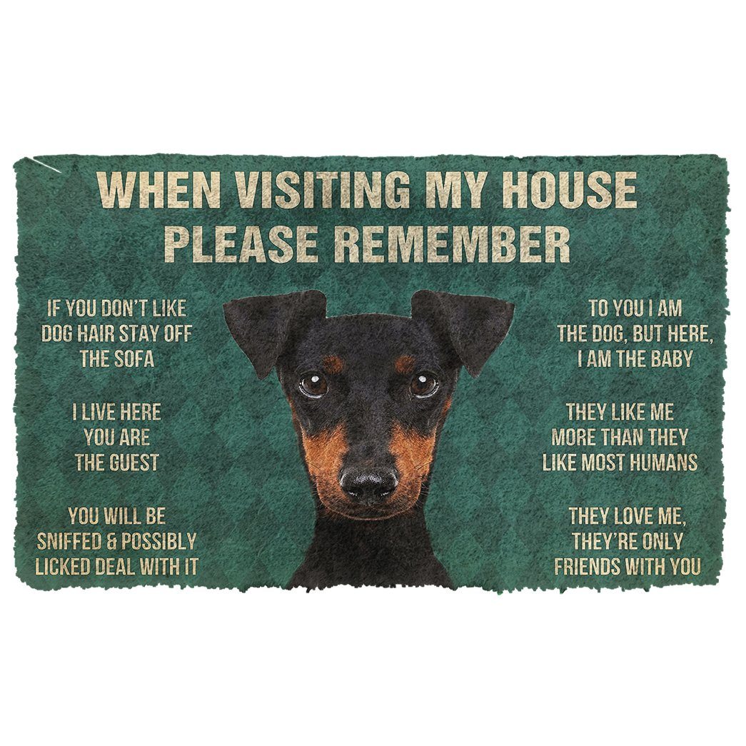 Noodever 3D Please Remember Manchester Terrier Dogs House Rules Doormat
