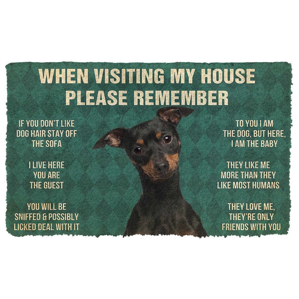Noodever  3D Please Remember Miniature Pinscher Dog's House Rules Doormat