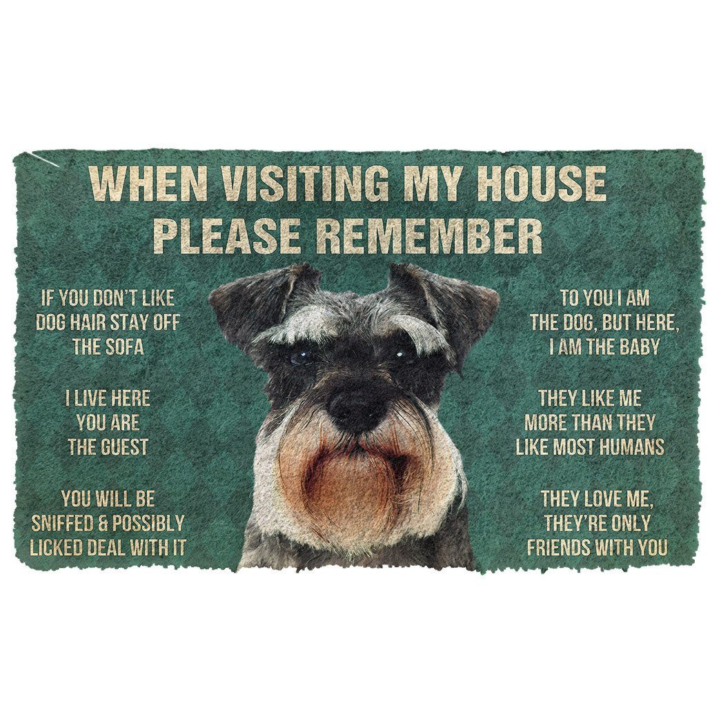 Noodever  3D Please Remember Miniature Schnauzer Dogs House Rules Doormat