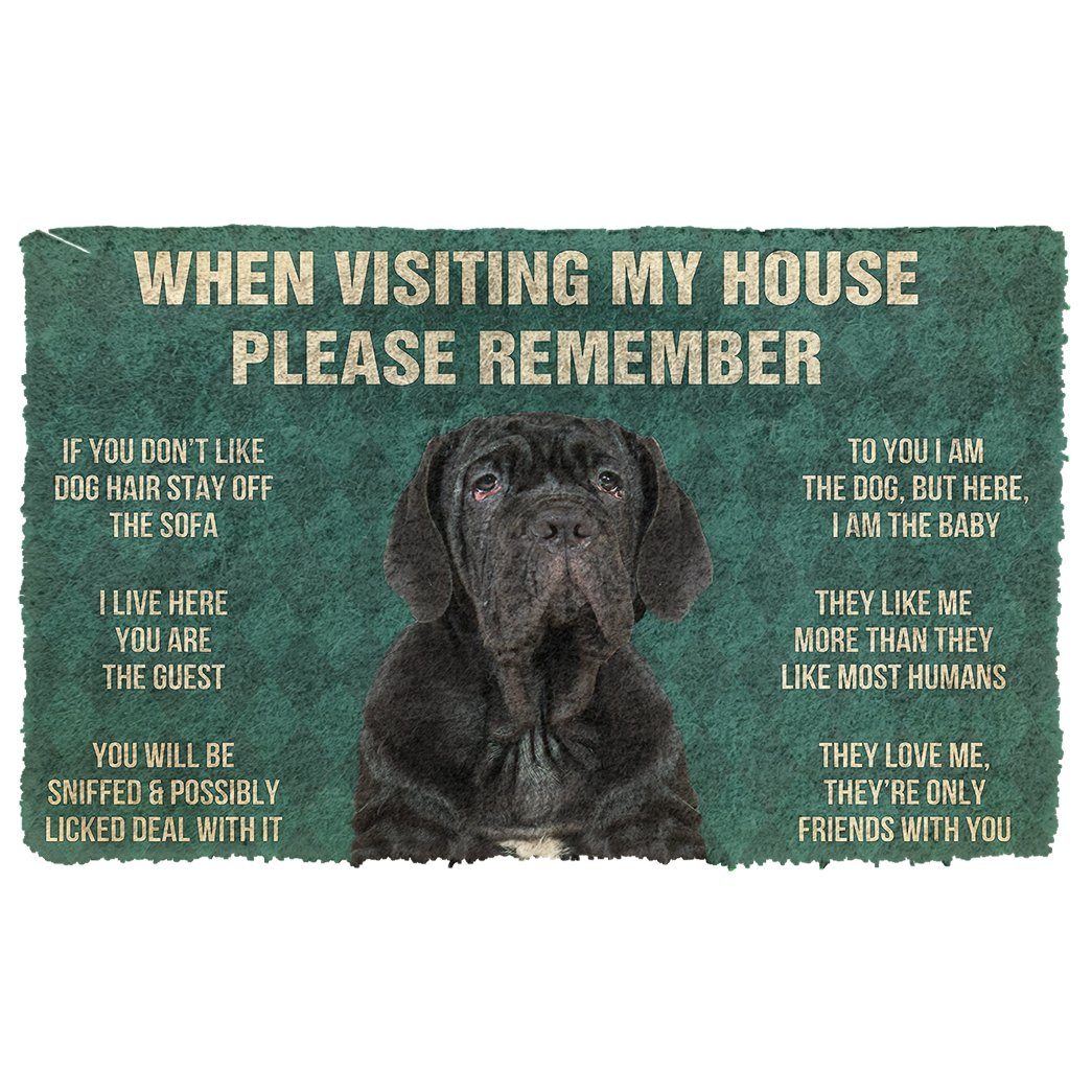 Noodever 3D Please Remember Neapolitan Mastiff House Rules Doormat