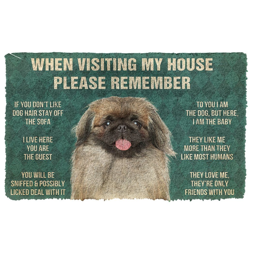 Noodever 3D Please Remember Pekingese House Rules Doormat