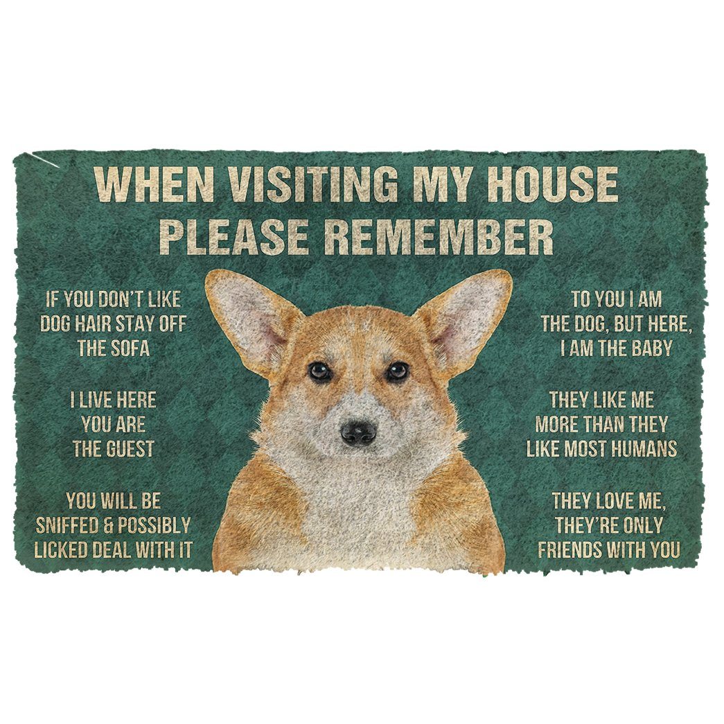 Noodever  3D Please Remember Pembroke Welsh Corgi Dogs House Rules Doormat
