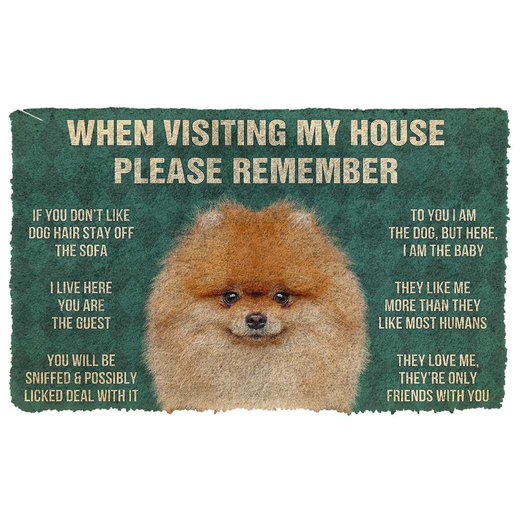 Noodever  3D Please Remember Pomeranian Dogs House Rules Doormat