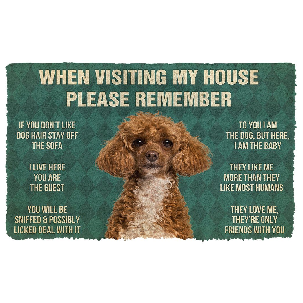 Noodever 3D Please Remember Poodle Dog's House Rules Doormat