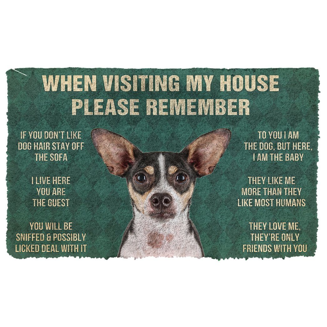 Noodever 3D Please Remember Rat Terrier Dogs House Rules Doormat