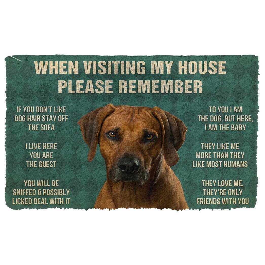 Noodever  3D Please Remember Rhodesian Ridgeback Dogs House Rules Doormat