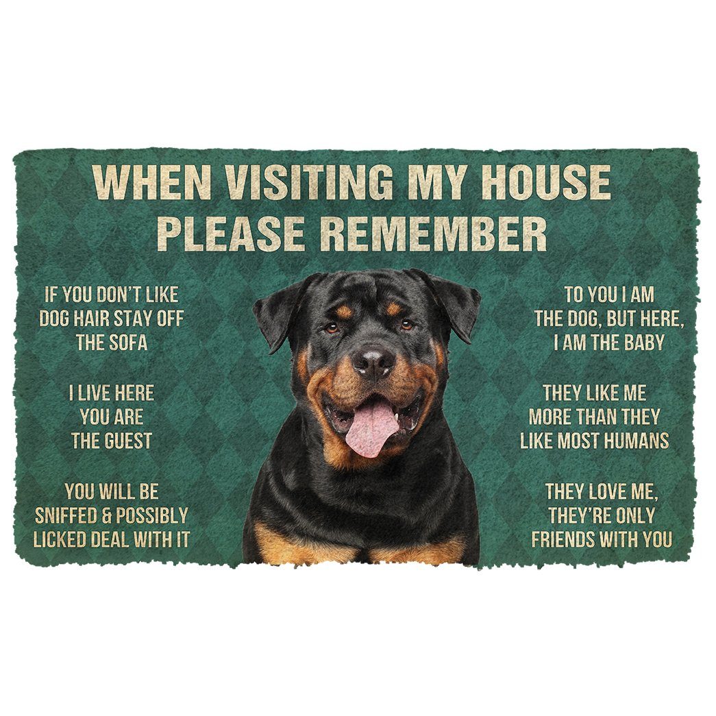 Noodever  3D Please Remember Rottweiler Dog's House Rules Doormat