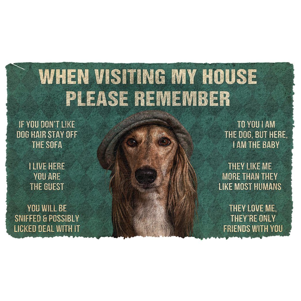 Noodever  3D Please Remember Saluki Dogs House Rules Doormat