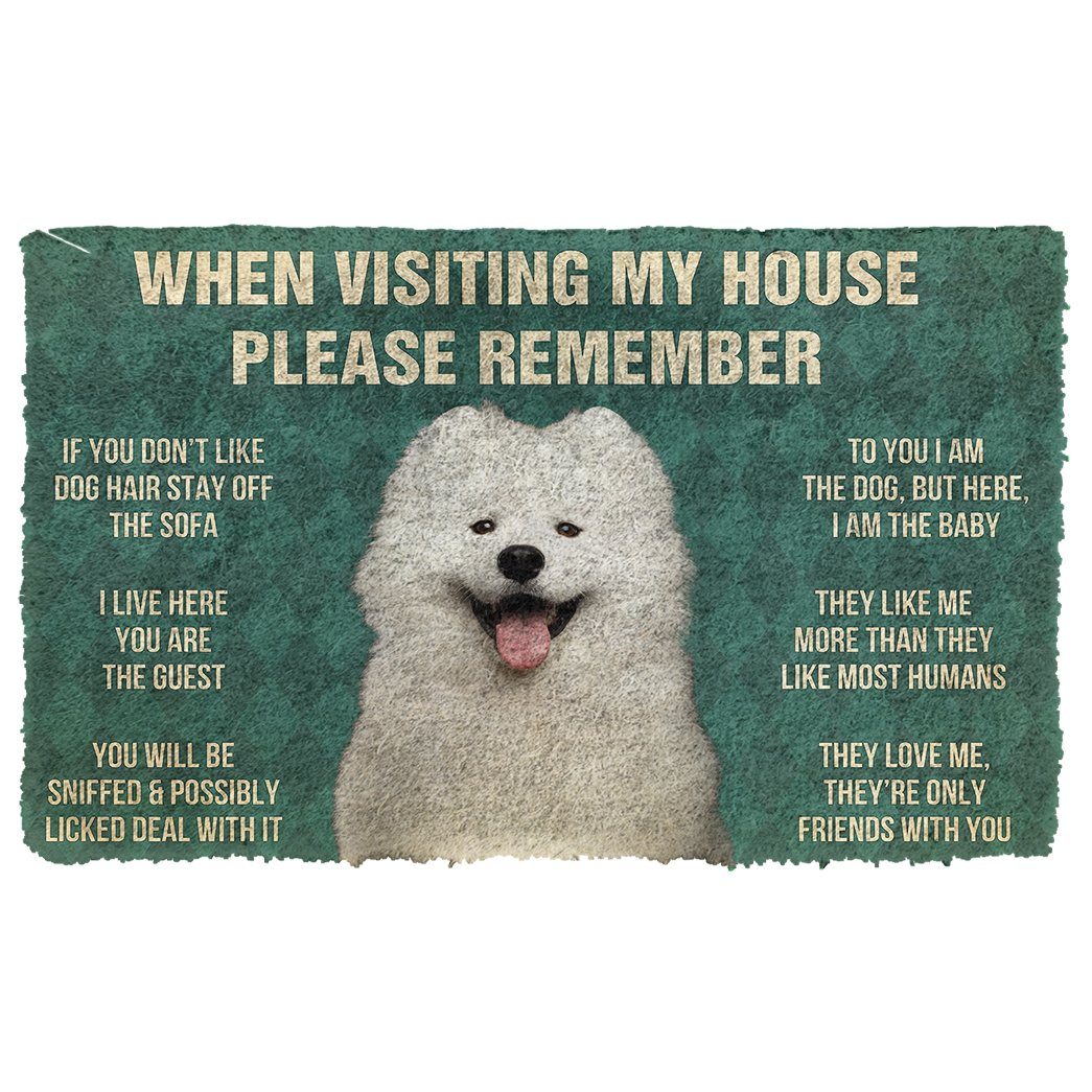 Noodever 3D Please Remember Samoyed House Rules Doormat