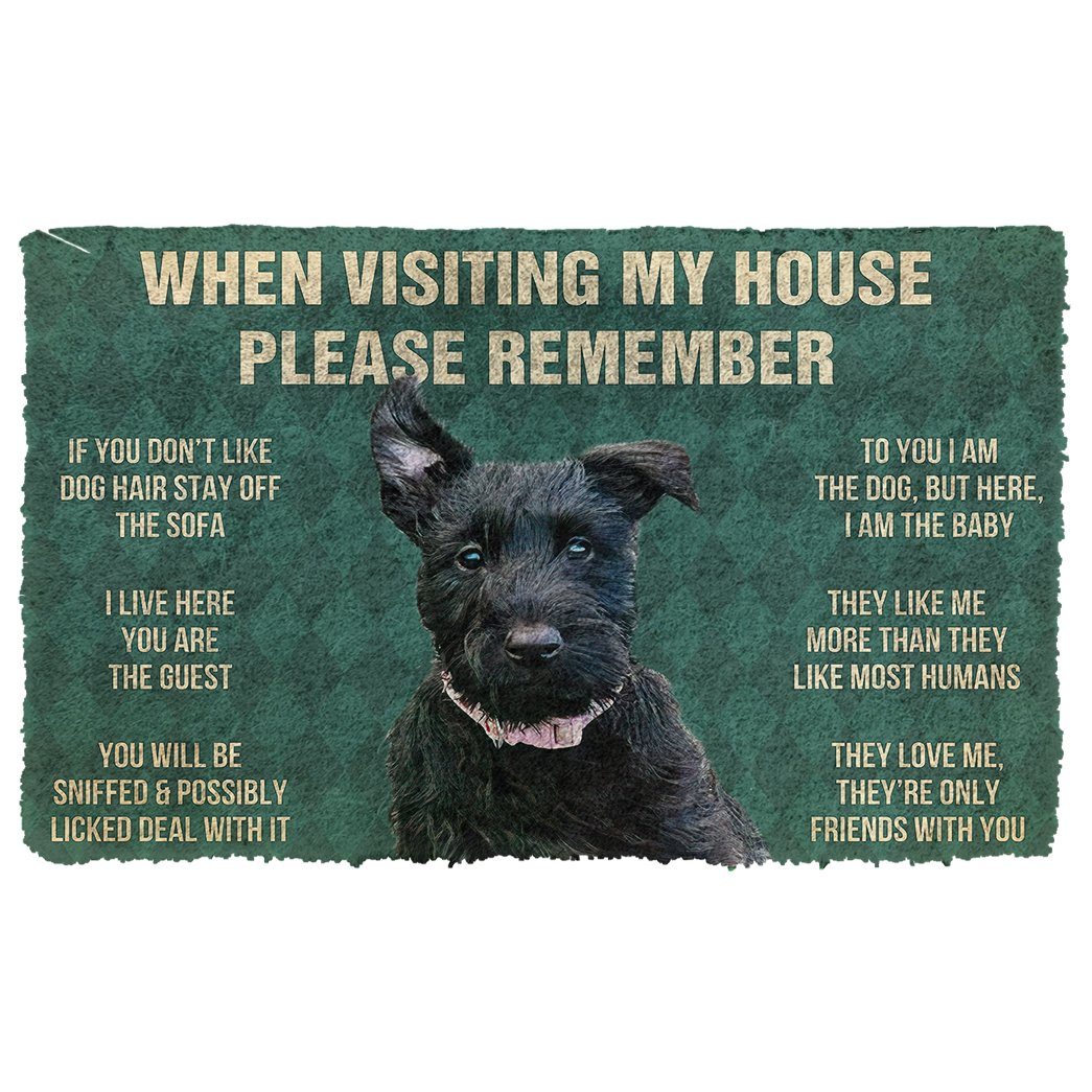 Noodever 3D Please Remember Scottish Terrier Dogs House Rules Doormat