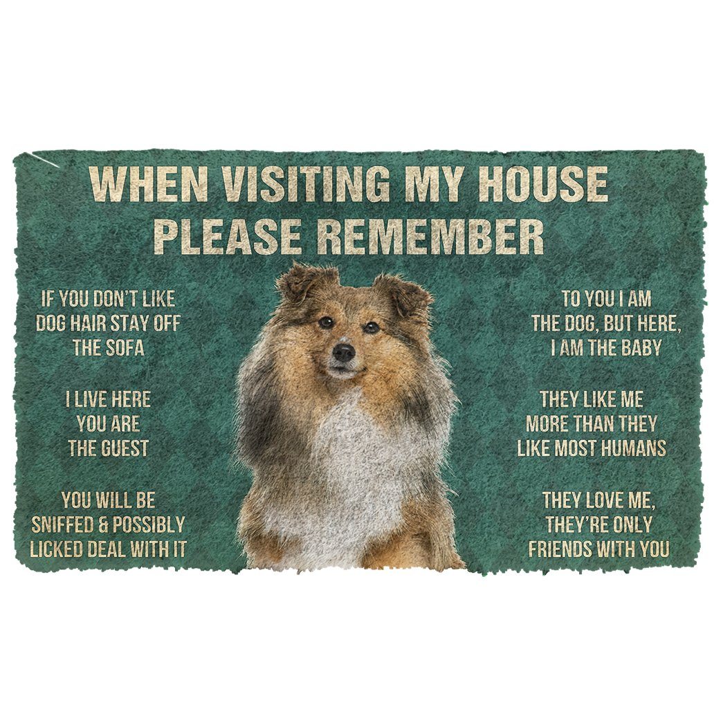 Noodever 3D Please Remember Shetland Sheepdog House Rules Doormat