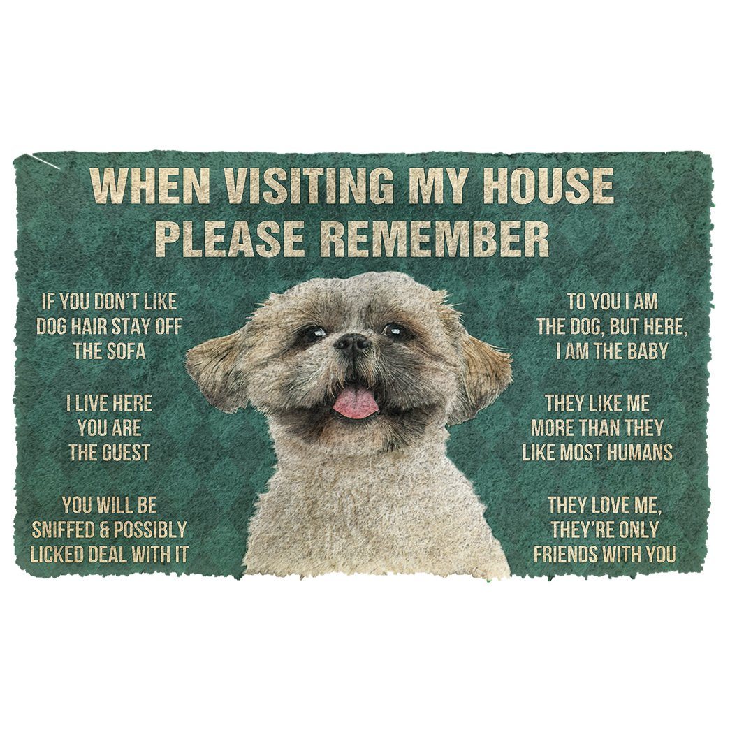 Noodever 3D Please Remember Shih Tzu House Rules Doormat