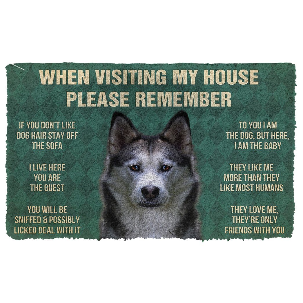 Noodever  3D Please Remember Siberian Husky Dogs House Rules Doormat