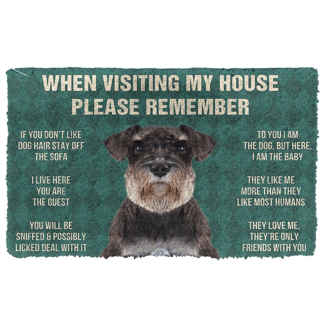 Noodever 3D Please Remember Standard Schnauzer Dogs House Rules Doormat